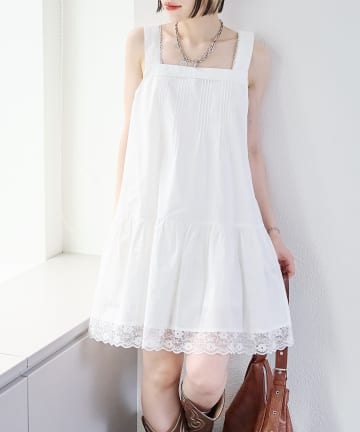 w closet(ダブルクローゼット) vintageレースミニワンピース