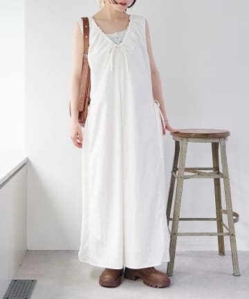 w closet(ダブルクローゼット) 【前後2WAY/3色展開】ノースリリボンワンピース