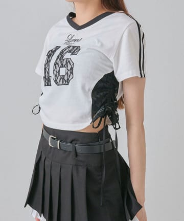 OLIVE des OLIVE(オリーブ デ オリーブ) 【着回し◎】サイドレースゲームシャツ