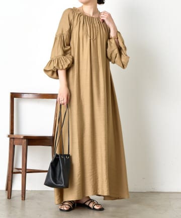 Jena　espace merveilleux(ジェナ　エスパスメルヴェイユ) リネンライクタックワンピース