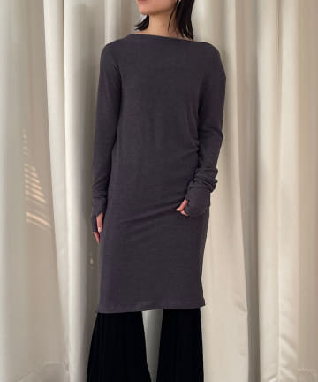 OUTLET(アウトレット) 【Pasterip】One shoulder rib tunic