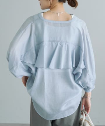 PUAL CE CIN(ピュアルセシン) バックラッフルスキッパーシアーブラウス
