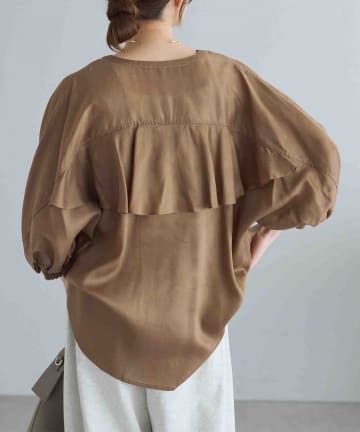 PUAL CE CIN(ピュアルセシン) バックラッフルスキッパーシアーブラウス