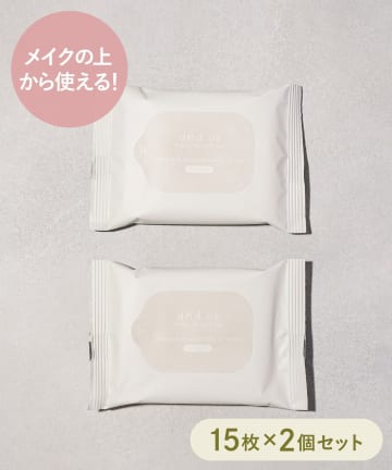 3COINS(スリーコインズ) 《ひんやり成分配合》メイクそのまま汗拭きシート／and us