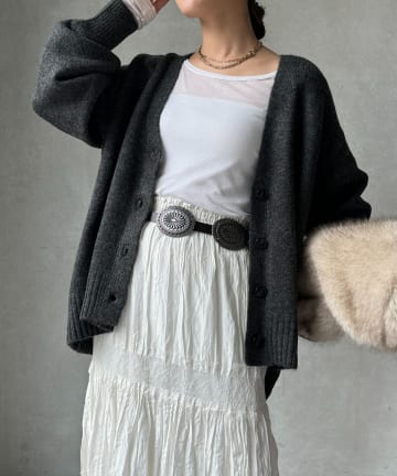 DOUDOU(ドゥドゥ) 【完売カラー再追加！/WEB限定】Vネックワイドワイドカーディガン