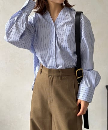 LOCUST(ローカスト) 【トレンドカラー】ストライプシャツ