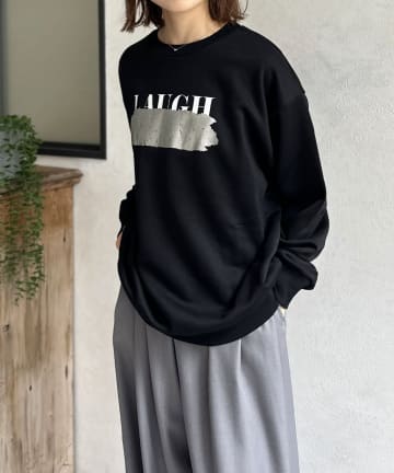 LOCUST(ローカスト) 【WEB限定】裏毛箔ロゴ消スウェット