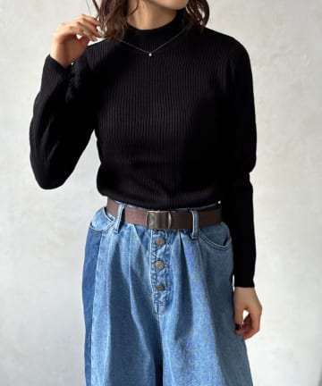 LOCUST(ローカスト) 【首元すっきり/インナーにも】プチハイネックリブニット