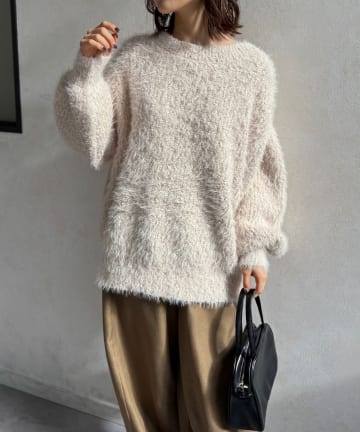 LOCUST(ローカスト) 【前後2WAY】シャギーニットカーデ