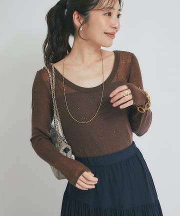 La boutique BonBon(ラブティックボンボン) 【名品・ヘビロテアイテム】シアースパンコール2WAYリブニット