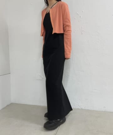 OUTLET(アウトレット) 【earthy_】リブカップ付き3ストラップキャミワンピース
