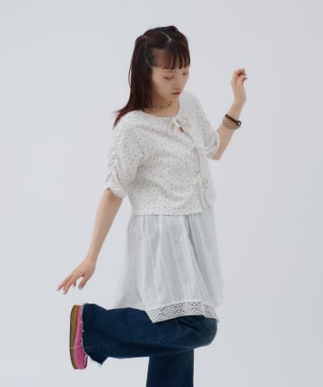 w closet(ダブルクローゼット) 【Your project Item♡】小花カーデSETキャミワンピース