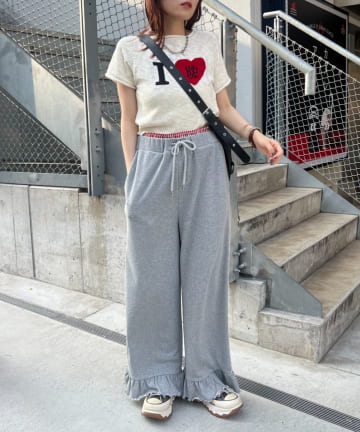 w closet(ダブルクローゼット) 【Your project Item♡】裾フリルスウェットパンツ