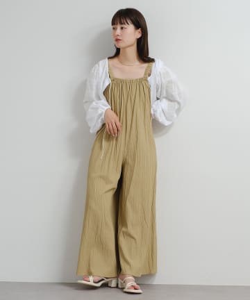 Kastane(カスタネ) 【低身長サイズ/2サイズ展開】B ナイロンギャザーサロペット