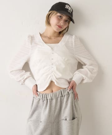 OUTLET(アウトレット) 【WHO'S WHO gallery】前後2WAY  Vネックブラウス