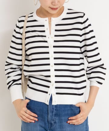 NOLLEY'S(ノーリーズ) 《アンサンブル対応/手洗い可能》マルチファンクションクルーネックカーディガン