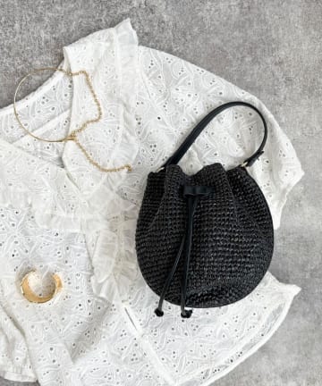 FREDY & GLOSTER(フレディ アンド グロスター) PPラフィア巾着2WAYショルダーバッグ