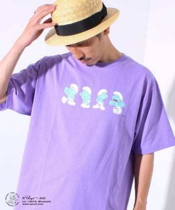 FREDY & GLOSTER(フレディ アンド グロスター) 表情連続プリント スマーフ フロントTシャツ➁