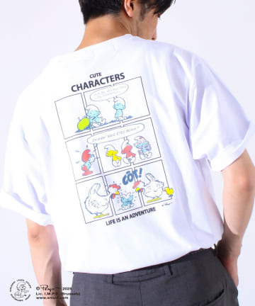 FREDY & GLOSTER(フレディ アンド グロスター) 「CUTE CHARACTERS」スマーフ コミック風 バックプリントTシャツ④
