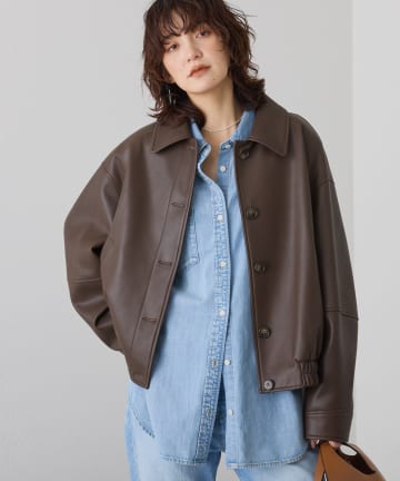 【洗練された着こなしに】合皮ブルゾン