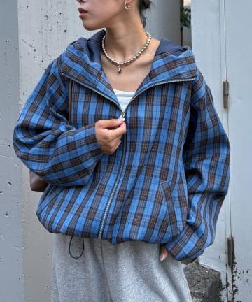 CIAOPANIC TYPY(チャオパニックティピー) 【UNISEX】チェックフルジップシャツジャケット