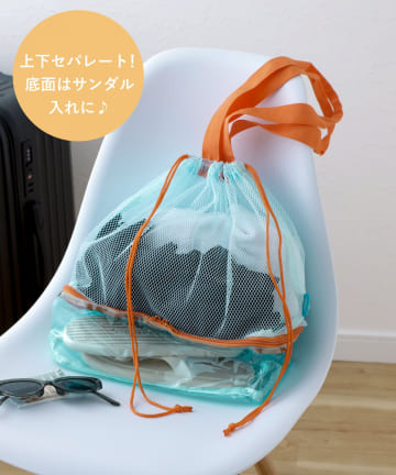 3COINS(スリーコインズ) メッシュ巾着バッグ