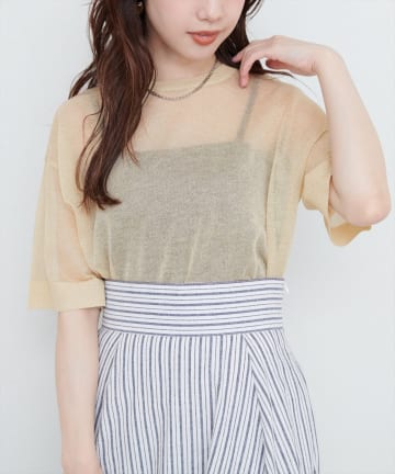 natural couture(ナチュラルクチュール) 【WEB限定】ラメシアーゆるニットプルオーバー