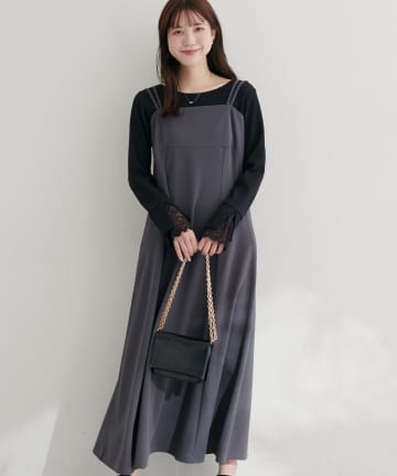natural couture(ナチュラルクチュール) カットジョーゼットキャミワンピース