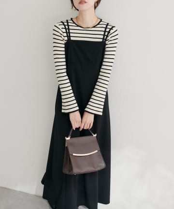 natural couture(ナチュラルクチュール) カットジョーゼットキャミワンピース