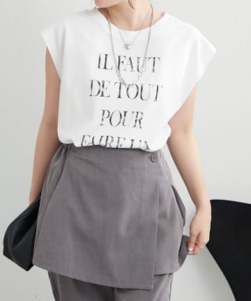 NICE CLAUP / OLIVE des OLIVE OUTLET(ナイスクラップ  / オリーブ デ オリーブ アウトレット) 【RMAF】フレンチプリントTシャツ