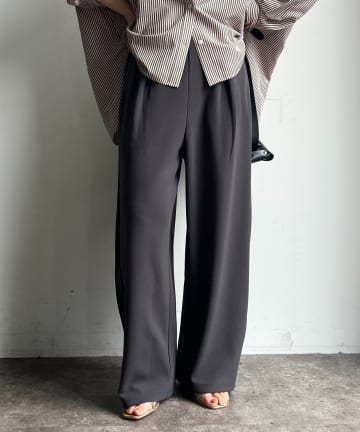 DOUDOU(ドゥドゥ) カットジョーゼットバレルパンツ