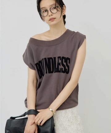 GALLARDAGALANTE(ガリャルダガランテ) オフショルロゴスウェットTシャツ