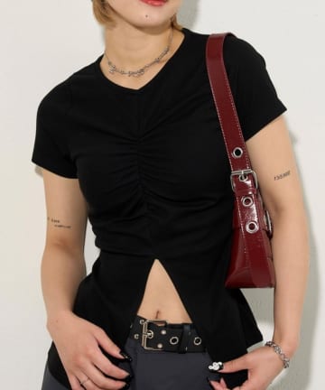 WHO’S WHO gallery(フーズフーギャラリー) ギャザースリットTEE