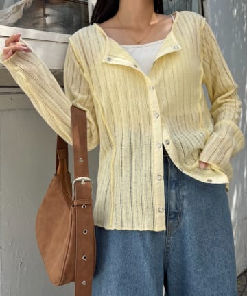 CIAOPANIC TYPY(チャオパニックティピー) 針抜きシアー2wayスナップカーディガン