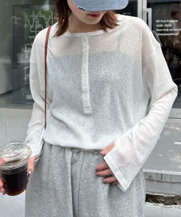 CIAOPANIC TYPY(チャオパニックティピー) 2WAYシアーヘンリーネックTEE
