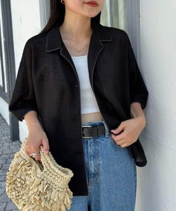 CIAOPANIC TYPY(チャオパニックティピー) アソート柄レース開襟シャツ