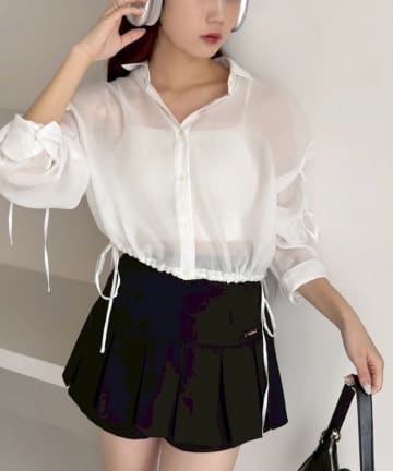 NICE CLAUP / OLIVE des OLIVE OUTLET(ナイスクラップ  / オリーブ デ オリーブ アウトレット) 【one after another】シアーシャツ