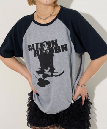 WHO’S WHO gallery(フーズフーギャラリー) シャーロットワッフルラグラン半袖 TEE