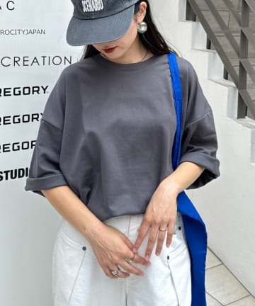 CIAOPANIC TYPY(チャオパニックティピー) 【ユニセックス】ポンチハイカウントサイドスリットビッグシルエットTee