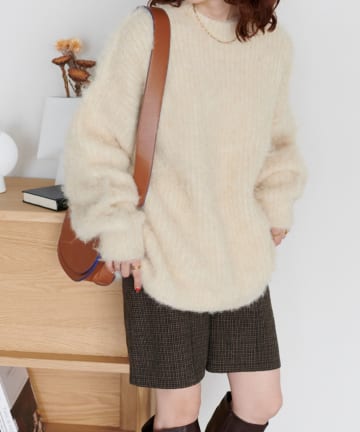 DISCOAT(ディスコート) 【WEB限定】畦シャギービッグニット《ユニセックス》