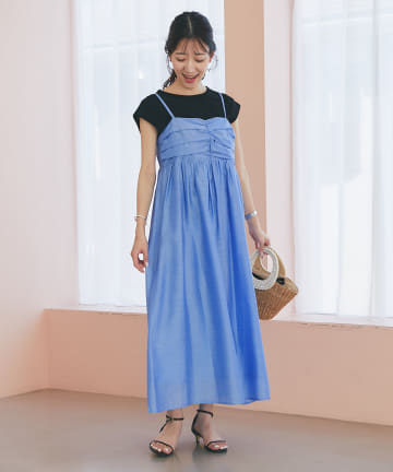 OUTLET(アウトレット) 【La boutique BonBon】レーヨンリネンシアースラブワンピース