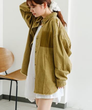 OUTLET(アウトレット) 【Kastane】ダメージビックデニムシャツ