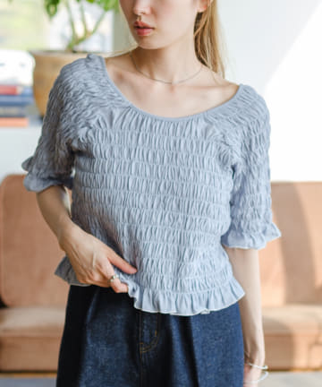 OUTLET(アウトレット) 【Kastane】シャーリングカットソー