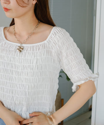 OUTLET(アウトレット) 【Kastane】シャーリングカットソー