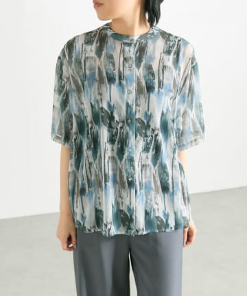 OUTLET(アウトレット) 【ear PAPILLONNER】柄シアーシャツ【SUM1 STYLE】