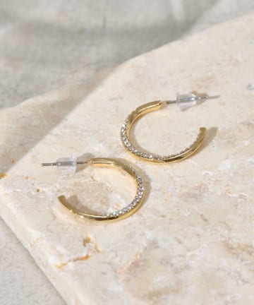 Lattice(ラティス) ストーンフープピアス