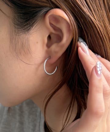 Lattice(ラティス) ストーンフープピアス