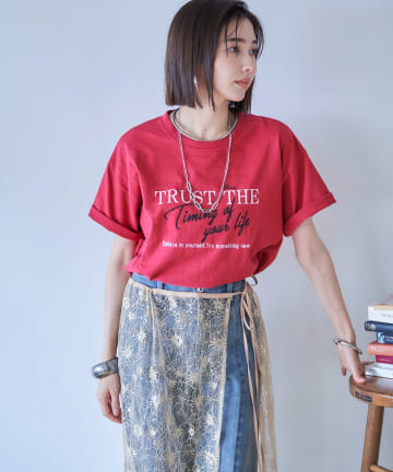 Remind me and forever(リマインドミーアンドフォーエバー) 【nane】ピグメント加工ロゴTシャツ