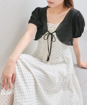 OLIVE des OLIVE(オリーブ デ オリーブ) 【夏まで着れる◎/着痩せ】ボレロセットリボンロングワンピース