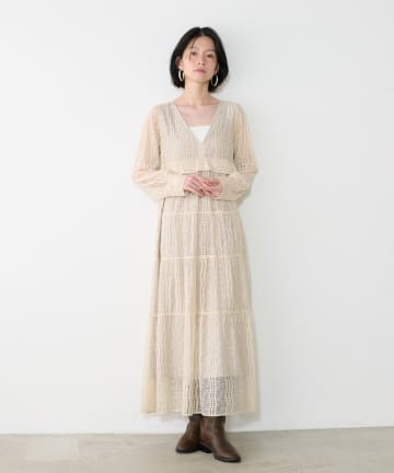 LARUTA(ラルータ) レース切替ロングワンピース